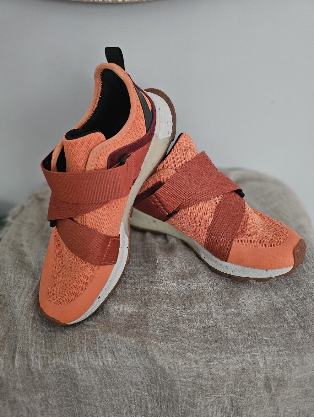 Holo Eco Women’s Orange Slip-On Athletic Sneakers with Cross Straps